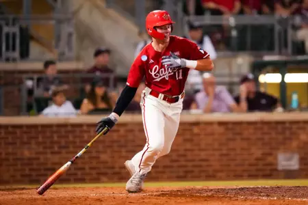 Connor Cuff at bat June 2, 2024 Louisiana @ Texas A&M Baseball in the NCAA Baseball Regional at Olsen Field at Blue Bell Park in College Station, Texas Final Score Louisiana 4 TAMU 9. Photo by Benjamin R. Massey/Ragin’ Cajun Athletics