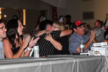 Kyle DeBarge hugs his mother after being selected 33rd overall in the 2024 MLB Draft