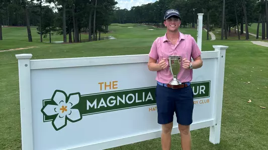 Burke Alford with the first-place trophy after claiming the 13th annual Magnolia Amateur in Hattiesburg, Mississippi