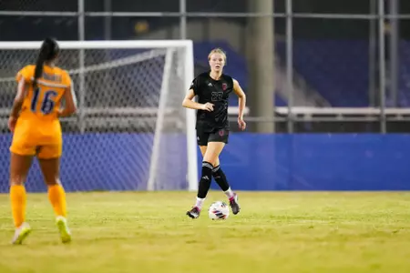 Lauren Bennett August 16, 2024 Louisiana Women's Soccer vs McNeese in Lake Charles, LA. Final Score Louisiana 2 McNeese 1. Photo by Benjamin R. Massey/Ragin Cajun Athletics