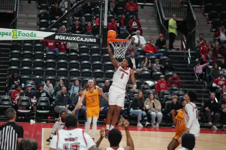 Brandon Hardy hits a layup vs. ULM