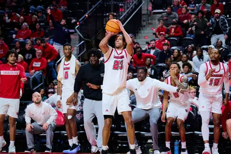 Kyran Ratliff shoots a corner three against ULM