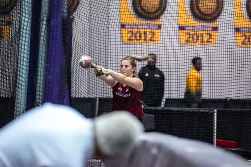 Lily Murray throws at the Purple Tiger Invite