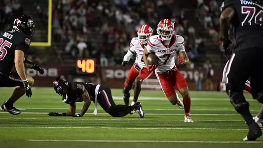 Courtline Flowers runs back an interception in Saturday's contest at Troy