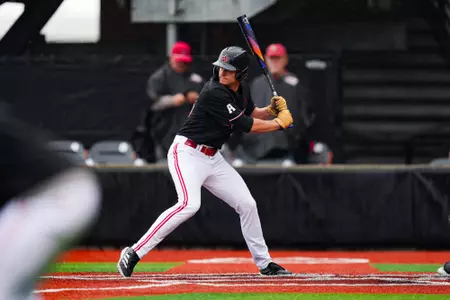 Conor Higgs at bat February 18, 2025 Louisiana vs Texas Southern Baseball in Russo Park at M.L. "Tigue" Moore Field. Final Score Louisiana 14 Texas Southern 11. Photo by Benjamin R. Massey/Ragin’ Cajuns Athletics
