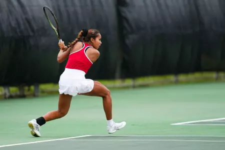 Jenaila Prulla February 18, 2025 Louisiana vs. McNeese Women’s Tennis at Cajun Courts in Lafayette, LA. Final score POSTPONED. Photo by Benjamin R. Massey/Ragin’ Cajuns Athletics