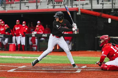Conor Higgs at bat February 22, 2025 Louisiana vs Nebraska Game 3 Baseball in Russo Park at M.L. "Tigue" Moore Field. Final Score Louisiana 10 Nebraska 2. Photo by Cameron Ingles/Ragin’ Cajuns Athletics