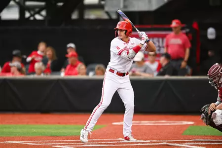 Conor Higgs at bat March 14, 2025 Louisiana vs Troy Baseball Game 1 in Russo Park at M.L. "Tigue" Moore Field. Final Score Louisiana 3 Troy 4. Photo by Benjamin R. Massey/Ragin’ Cajuns Athletics