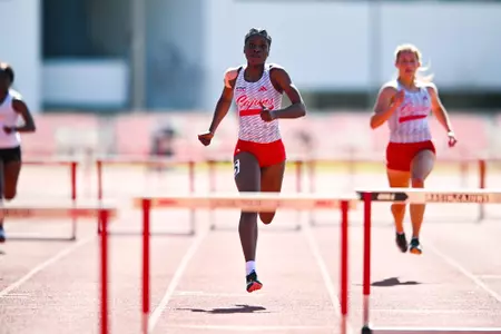Shenell Tucker competes in the 400m hurdles