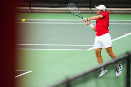 William Jade February 7, 2025 Louisiana vs. Southern Arkansas Men’s Tennis at Cajun Courts in Lafayette, LA. Final score Louisiana 4 Southern Arkansas 0. Photo by Benjamin R. Massey/Ragin’ Cajuns Athletics