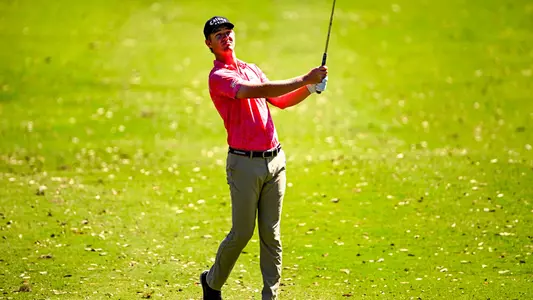 Malan Potgieter aims for the green at the Louisiana Classics