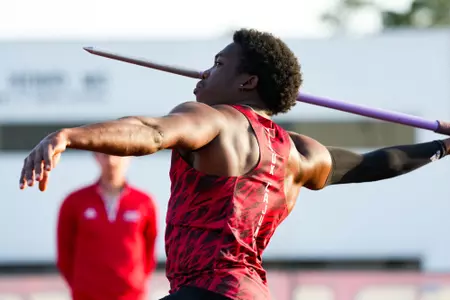 Jemar Ferguson Men’s Javelin March 21, 2025 Track & Field Louisiana Classic Meet in Lafayette, LA at the Home Bank Track Facility. Photo by Mikey White/Ragin’ Cajuns Athletics