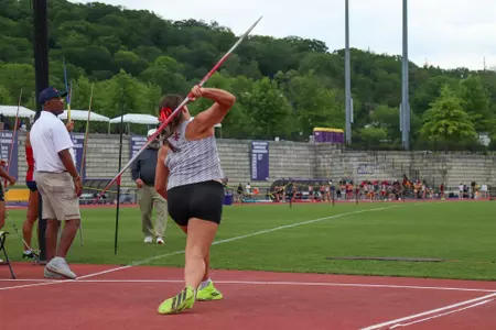 Marin Barras throws the javelin at the SBC Championships