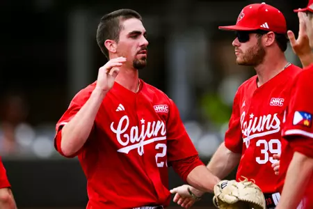 JR Tollett and Andrew Herrmann were two of three Cajuns named to the CSC Academic All-District tem