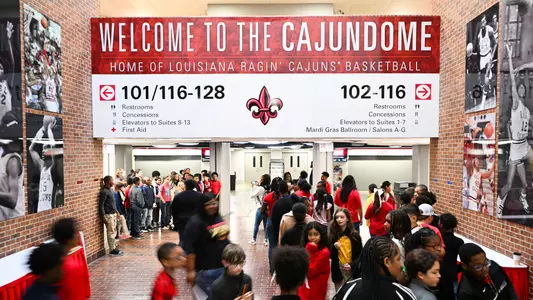 Cajundome Lobby Entrance WBB Education Game 2024