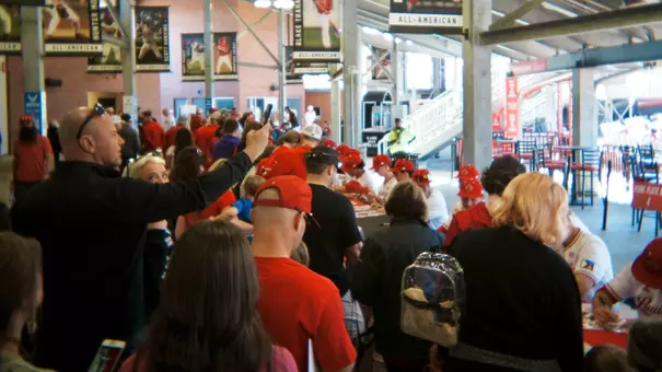 UL Baseball fans wait in line for autographs during the 2025 Fan Day ceremony at M.L. "Tigue" Moore Field at Russo Park