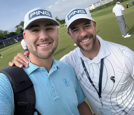 Eli Ortego and Fernando Cruz Valle during a practice round in Mexico