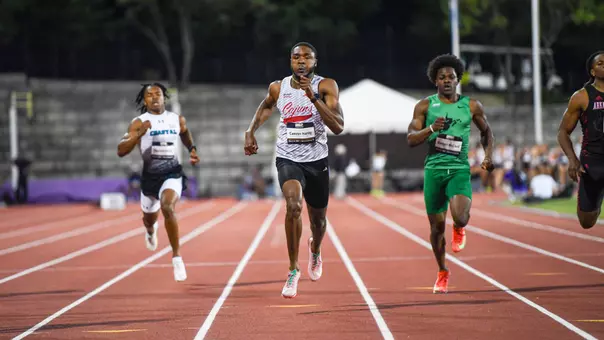 Camren Hardy competes in the 2025 SBC Outdoor Championships at James Madison University