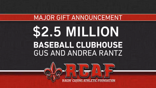Gus and Andrea Rantz Gift Announcement for UL Baseball Clubhouse Project