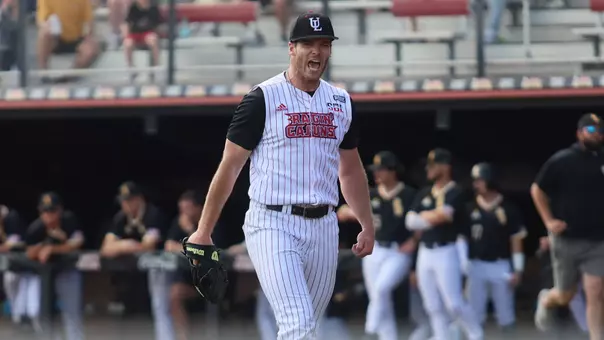 Andrew Herrmann heads to the dugout during his third complete game of the season on Saturday against Southern Miss at RUSSO PARK