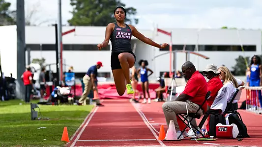 Dailah Miller competes in the triple jump at the 2026 Louisiana Classics on March 21, 2026