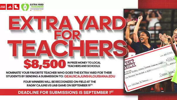 Extra Yard For Teachers Initiative Graphic Recognizing Teachers who go the extra yard