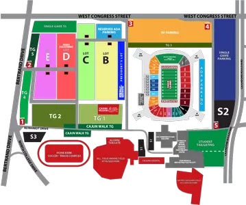 2026 UL Football Parking Map