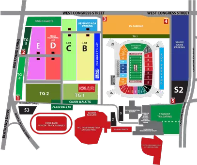 2026 UL Football Parking Map