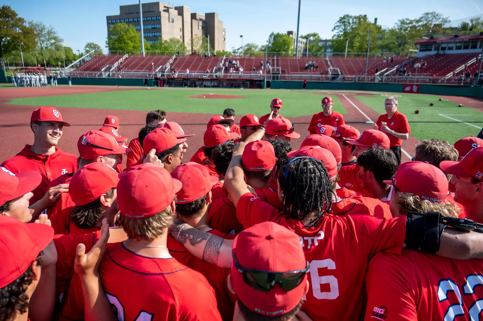 Team celebrates the win.