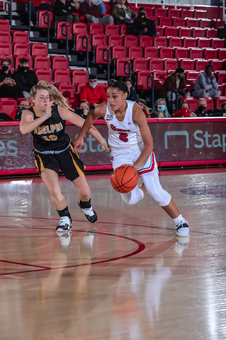 The St. John's women's basketball team defeated Adelphi, 93-58, in exhibition action.
