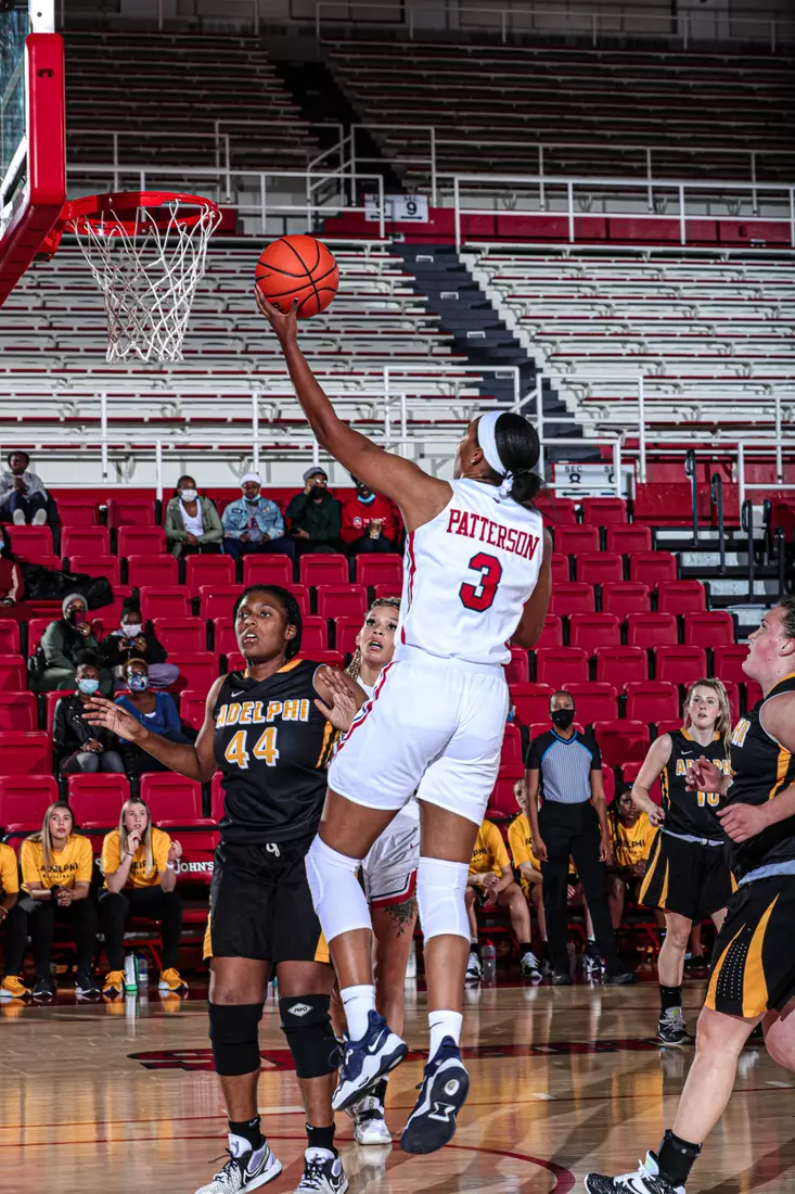 The St. John's women's basketball team defeated Adelphi, 93-58, in exhibition action.