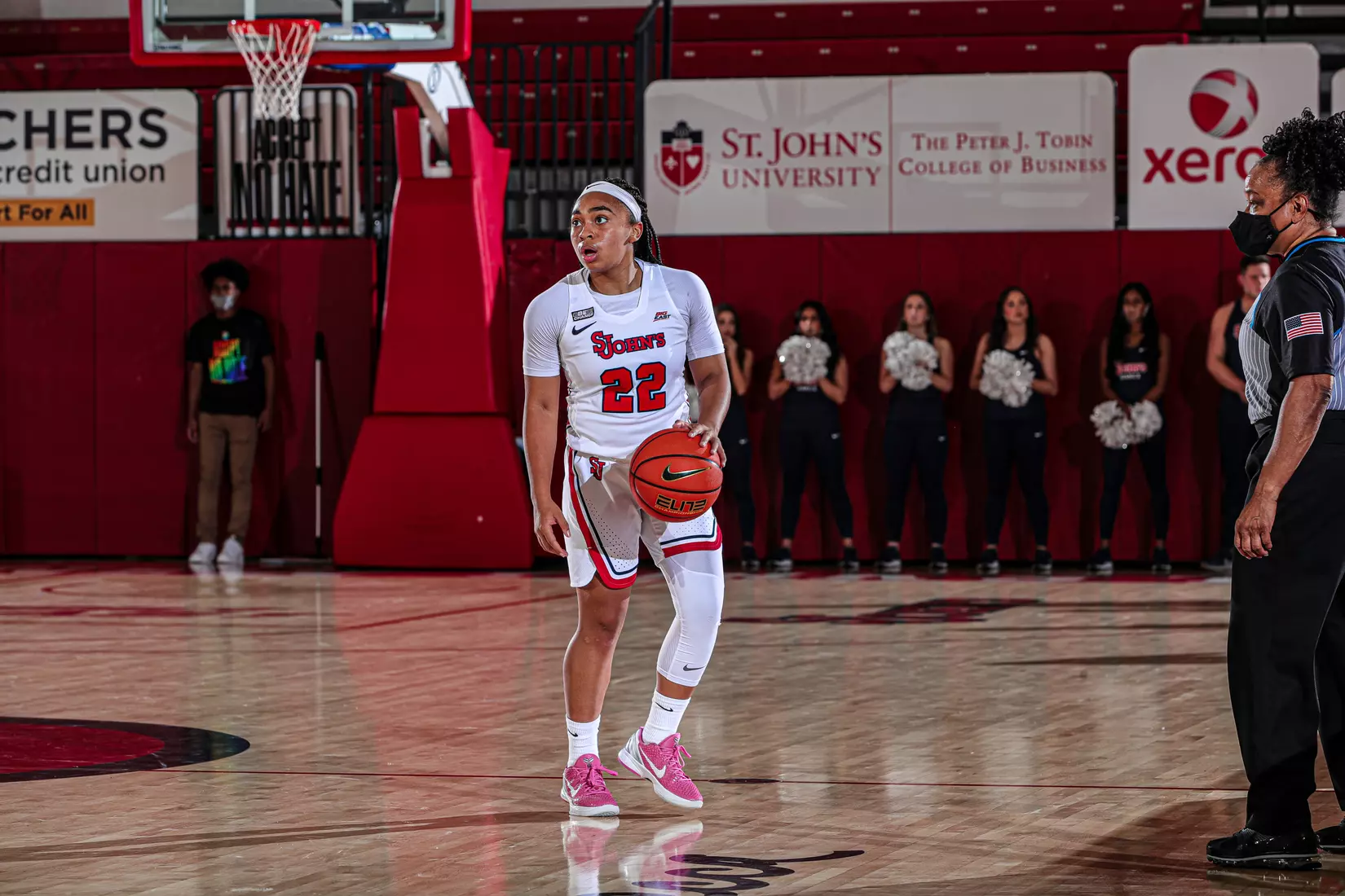 The St. John's women's basketball team defeated Adelphi, 93-58, in exhibition action.
