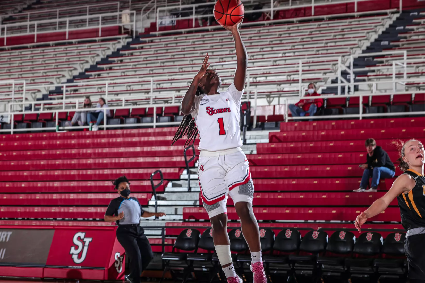 The St. John's women's basketball team defeated Adelphi, 93-58, in exhibition action.