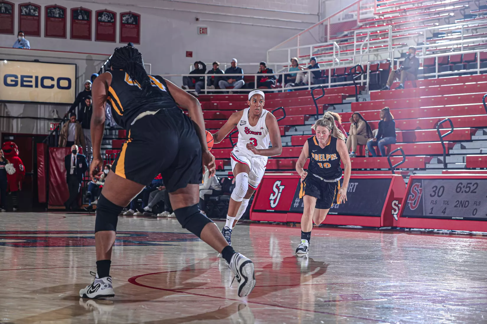 The St. John's women's basketball team defeated Adelphi, 93-58, in exhibition action.