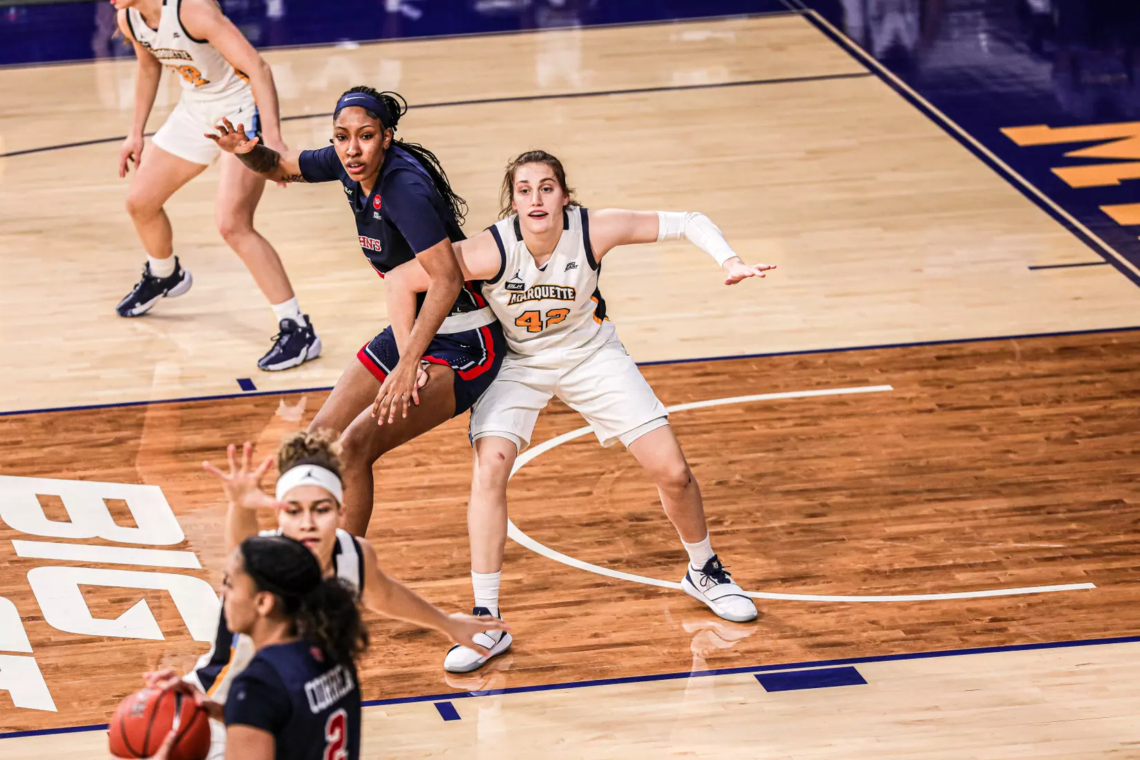 Raven Farley grabbed six rebounds for the Red Storm