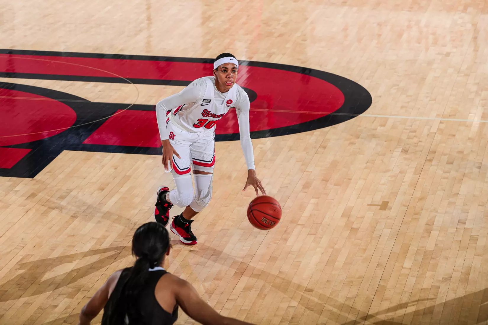 Kadaja Bailey looks to move the ball around the perimeter.
