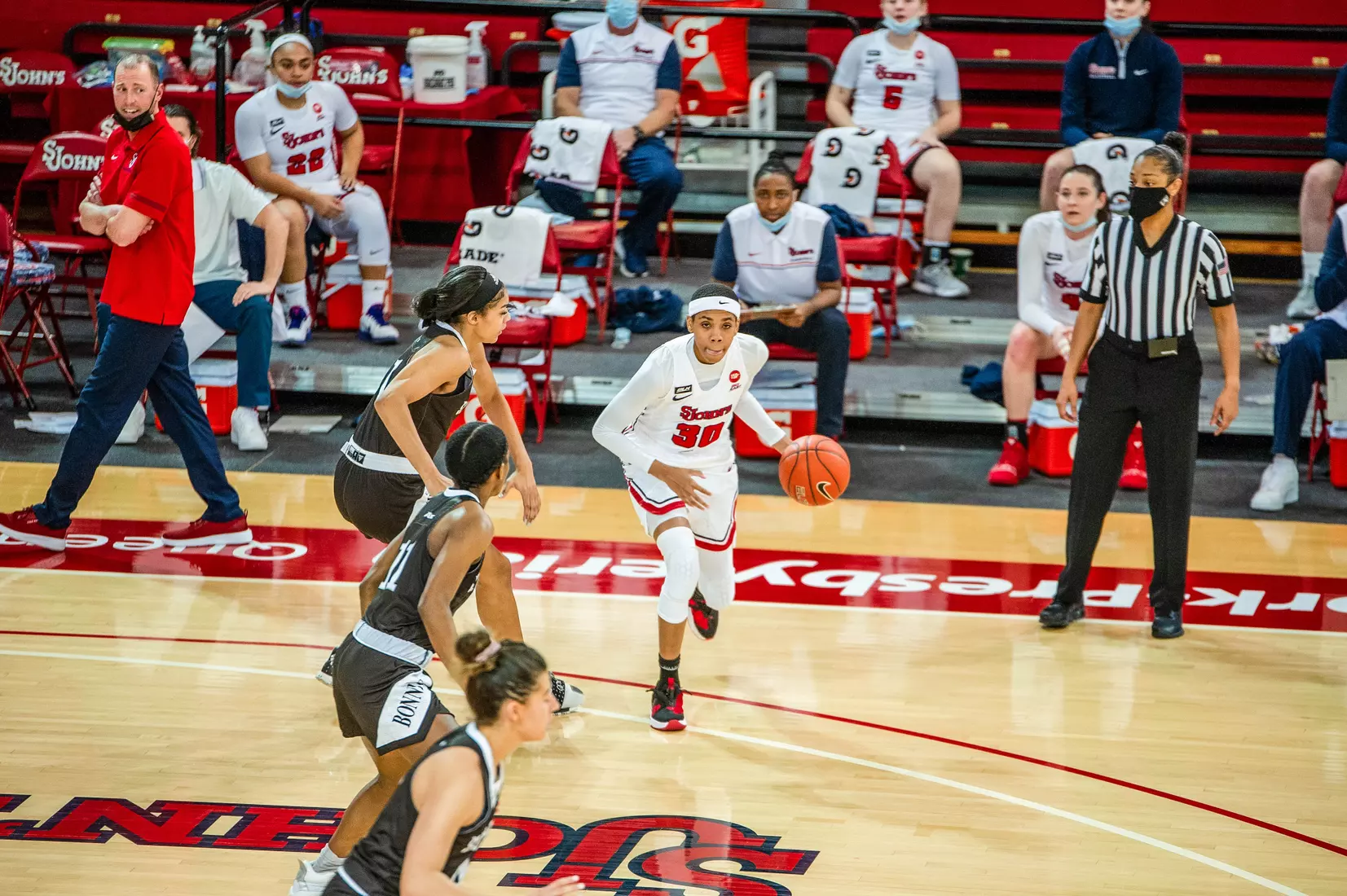 Kadaja Bailey makes a quick move past her defender.