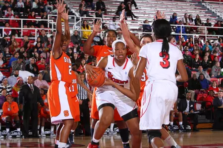 Jennifer Blanding had a career-high three blocks against the strong Syracuse frontcourt.