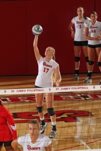 Junior Aleksandra Wachowicz recorded a game-high seven kills on nine swings in the first set win, helping St. John's hit .462 as a team
