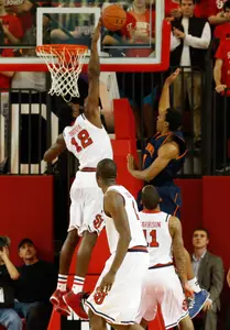 Sophomore Chris Obekpa scored four points, added five boards and did what he does best, rejecting nine shots in St. John's 64-54 victory.
