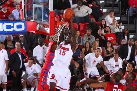 Sir'Dominic Pointer posted his third-career double-double with a 12-point, 10-rebound effort.