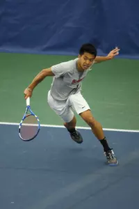 Senior Mike Lampa won his singles and doubles matches in a 7-0 win over Fordham.