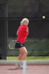 Senior Ksenia Mikhaylova picked up the match-clinching victory over FDU.