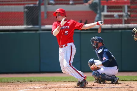 Frank Schwindel batted a team-high .349 in 58 games for the Red Storm.