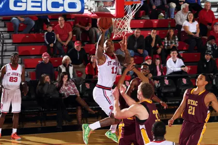 Senior D'Angelo Harrison posted a double-double with 19 points and 10 rebounds in the Red Storm's 97-71 win on Saturday.