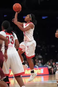Senior captain Briana Brown set a season high with three 3-pointers in Tuesday's game at Georgetown.