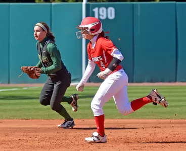 Freshman Lexi Robles leads the Red Storm with 10 walks this season.