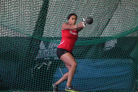 Senior Danette Hinton placed third in a new personal best at Saturday's Sam Howell Invitational in Princeton, N.J.