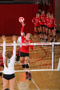 Senior Aleksandra Wachowicz is averaging 4.50 kills per set after day one at the Towson Tiger Invitational.