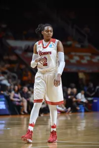 Amber Thompson recorded a double-double in Friday evening's victory.